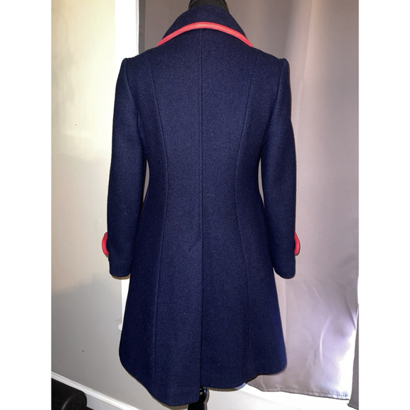 Vintage Wool Rainbow Brand Womens Navy Red Trimmed Military 60s Style Size Small - Picture 2 of 7